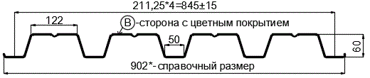 Фото: Профнастил Н60 х 845 - B (PURMAN-20-5005-0.5) в Щербинке