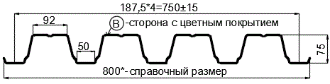 Фото: Профнастил Н75 х 750 - B (ПЭ-01-9002-0.7) в Щербинке