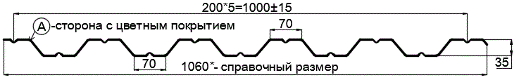 Фото: Профнастил НС35 х 1000 - A (ПЭ-01-1014-0.45) в Щербинке