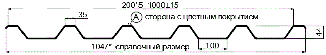 Фото: Профнастил С44 х 1000 - A (ПЭ-01-1014-0.45) в Щербинке