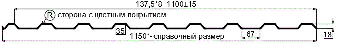 Фото: Профнастил МП20 х 1100 - R RETAIL (ПЭ-01-1014-СТ) в Щербинке