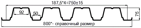 Фото: Профнастил оцинкованный Н75 х 750 (ОЦ-01-БЦ-0.7) в Щербинке