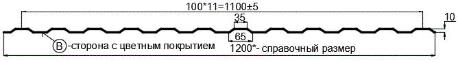 Фото: Профнастил МП10 х 1100 - B NormanMP (ПЭ-01-3011-0.5) в Щербинке