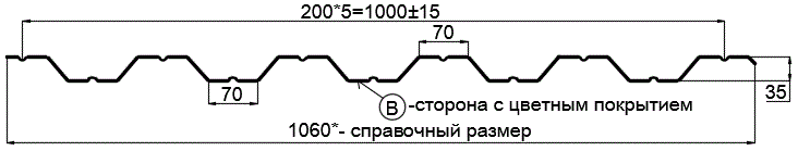 Фото: Профнастил НС35 х 1000 - B (PURETAN-20-RR32-0.5) в Щербинке