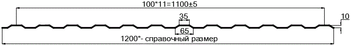 Фото: Профнастил оцинкованный МП10 х 1100 (ОЦ-01-БЦ-0.5) в Щербинке