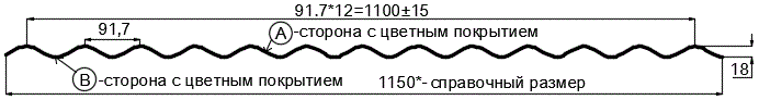 Фото: Профнастил МП18 х 1100 - B (ECOSTEEL_MA_Д-12-Античный Дуб-0.45) в Щербинке