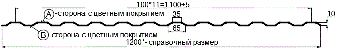 Фото: Профнастил МП10 х 1100 - B (ECOSTEEL_MA_Д-12-Античный Дуб-0.45) в Щербинке