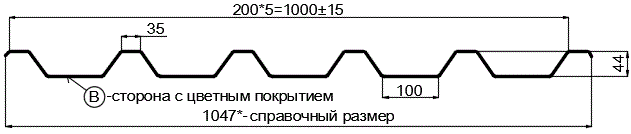 Фото: Профнастил С44 х 1000 - B (PURMAN-20-Tourmalin-0.5) в Щербинке