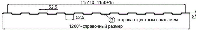 Фото: Профнастил С8 х 1150 - B (VikingMP E-20-7016-0.5) в Щербинке