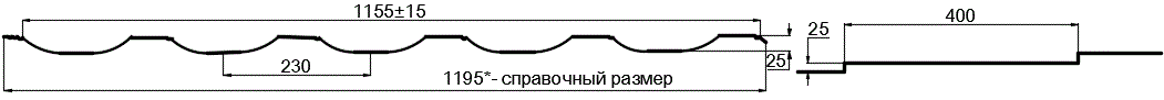 Металлочерепица МП Трамонтана-SL NormanMP (ПЭ-01-1014-0.5) в Щербинке