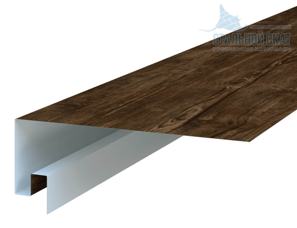 Планка откоса сложная 3D 245х75х2000 (ECOSTEEL_MA-01-МореныйДуб-0.5)