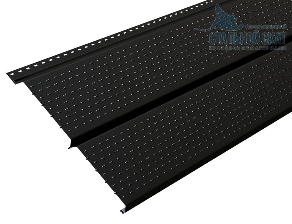 Софит перфор. Lбрус-XL-14х335 NormanMP (ПЭ-01-9005-0.5)