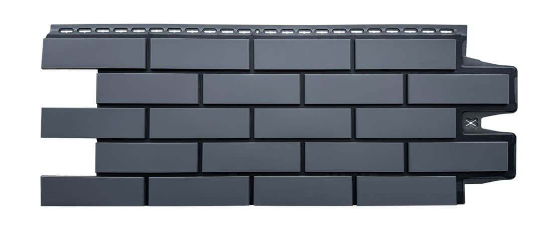 Фасадная панель Grand Line Клинкерный кирпич Design графит со швом RAL 9005